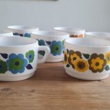 Set of seven arcopal coffee cups