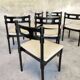 6 black lacquered wooden chairs