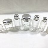 Set of crystal and silver vials