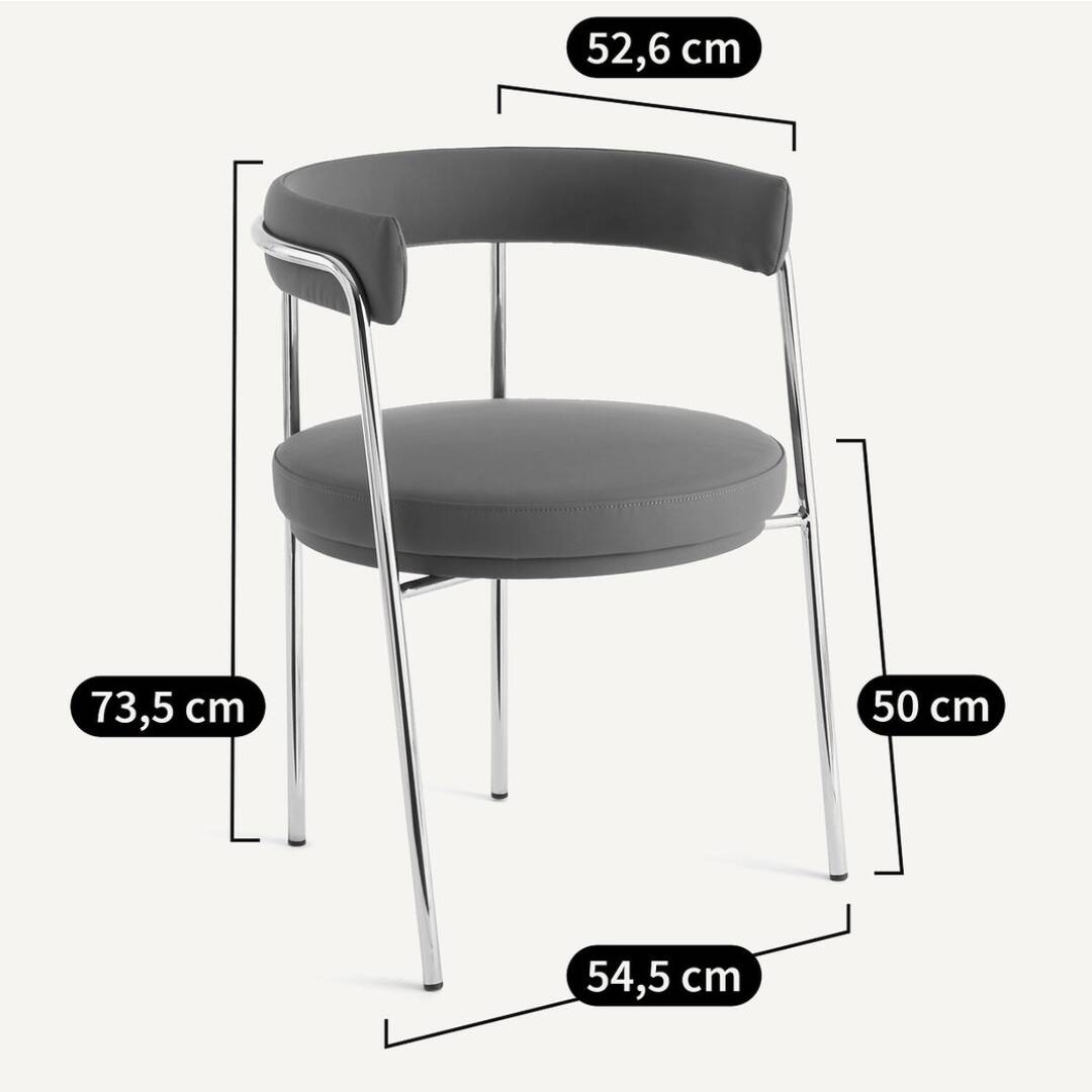 Jubo AM.PM office chair — Chrome & brown leather (As new condition)