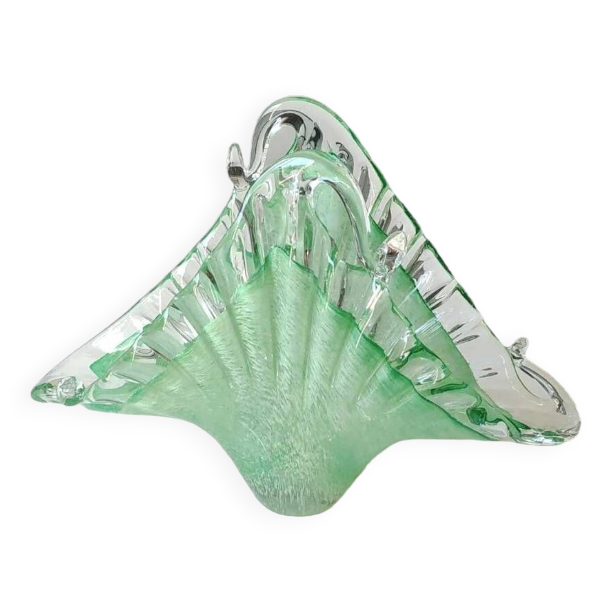 Pocket tray/Mail holder/Letter holder. Organic aquatic form. Blown Art Glass Murano Italy