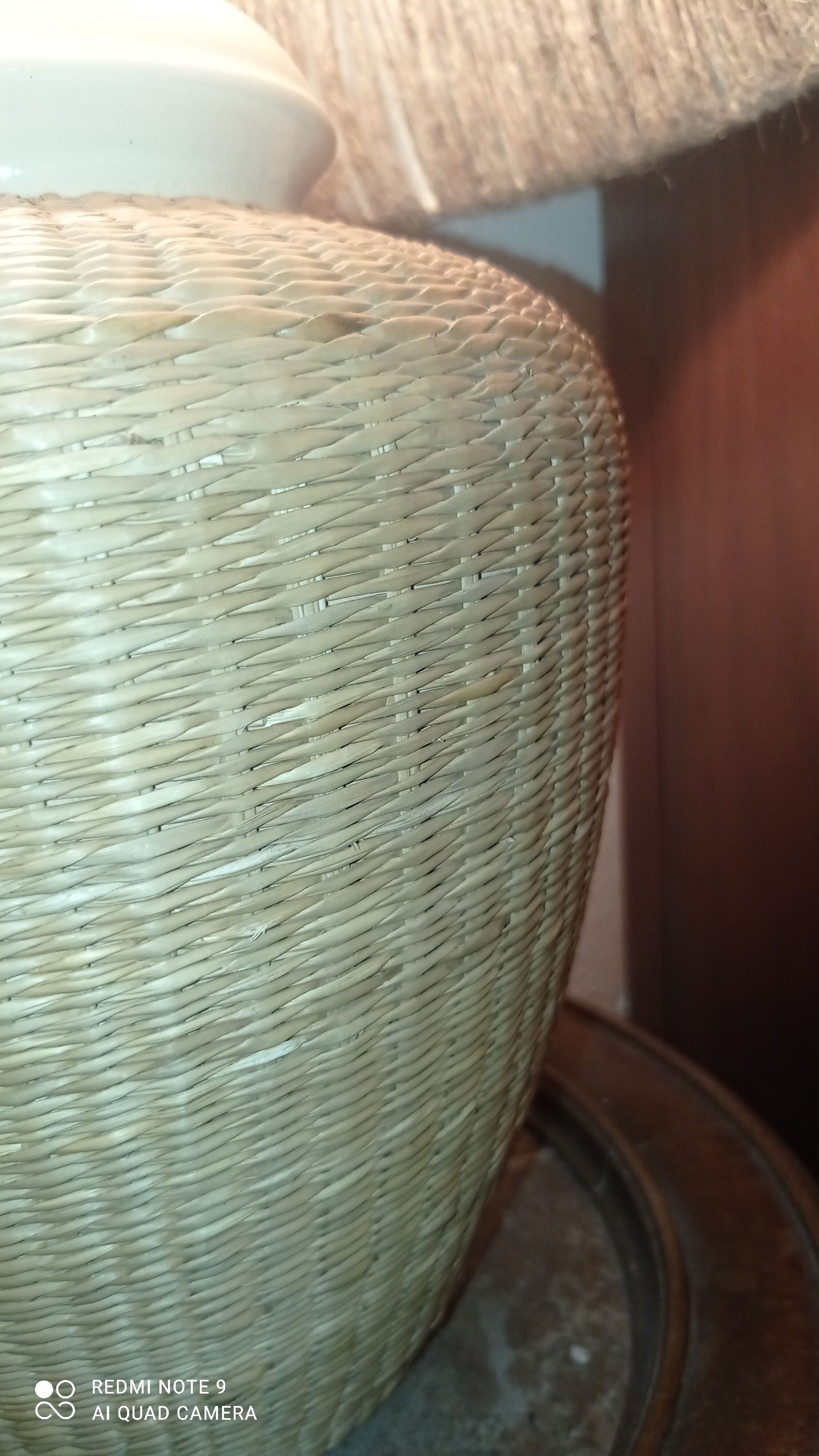 Wicker lamp and rope