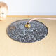 Walkway with lampshade speckled enamelled sheet metal