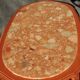 Coffee table ovalewood and marble pink salmon