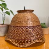 Vintage rattan wicker pendant lamp