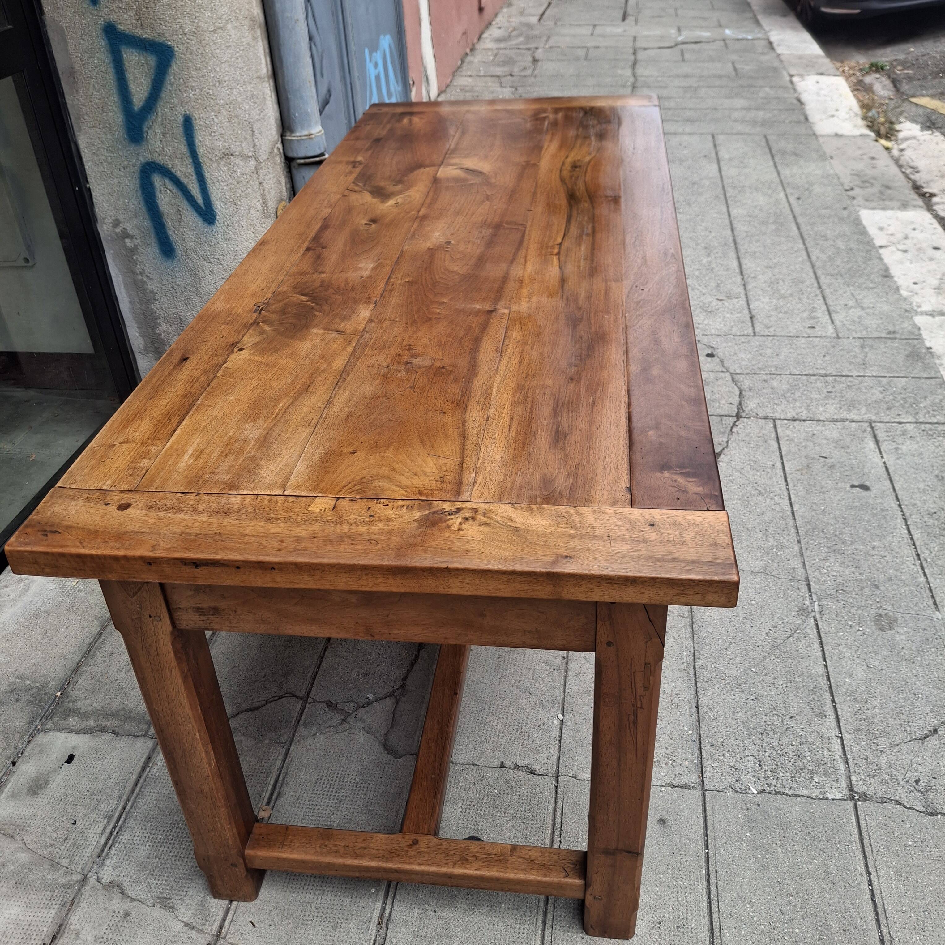 Large farmhouse table in walnut.