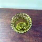 candle holder in biot green bubble glass from the 60s