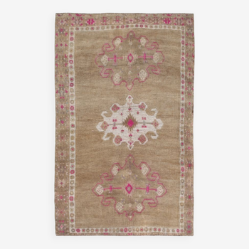 Tapis oushak marron oversize, 194x300cm