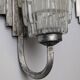 Pair of Ferro Art Iron and Glass Wall Sconces Art Deco Style 1970s