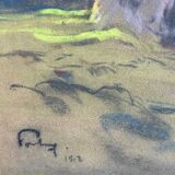 Louis Fortuney: The boat, pastel