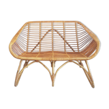 2 seater rattan bench