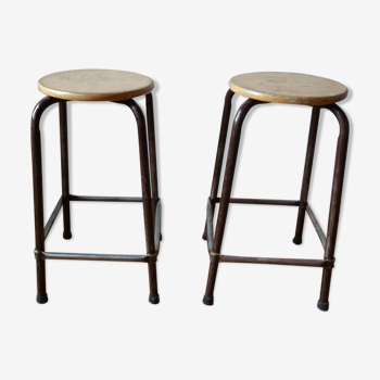 Stools years 70, school, pair