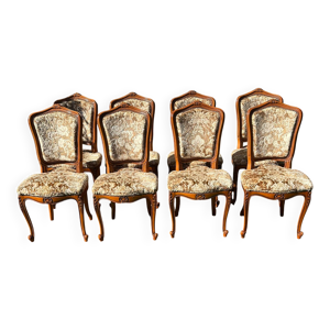 8 chaises en bois de - velours