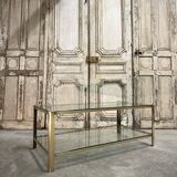 Table basse à double plateau en bronze attribuée à Jacques Quinet