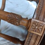 Louis XVI style piano stool in walnut