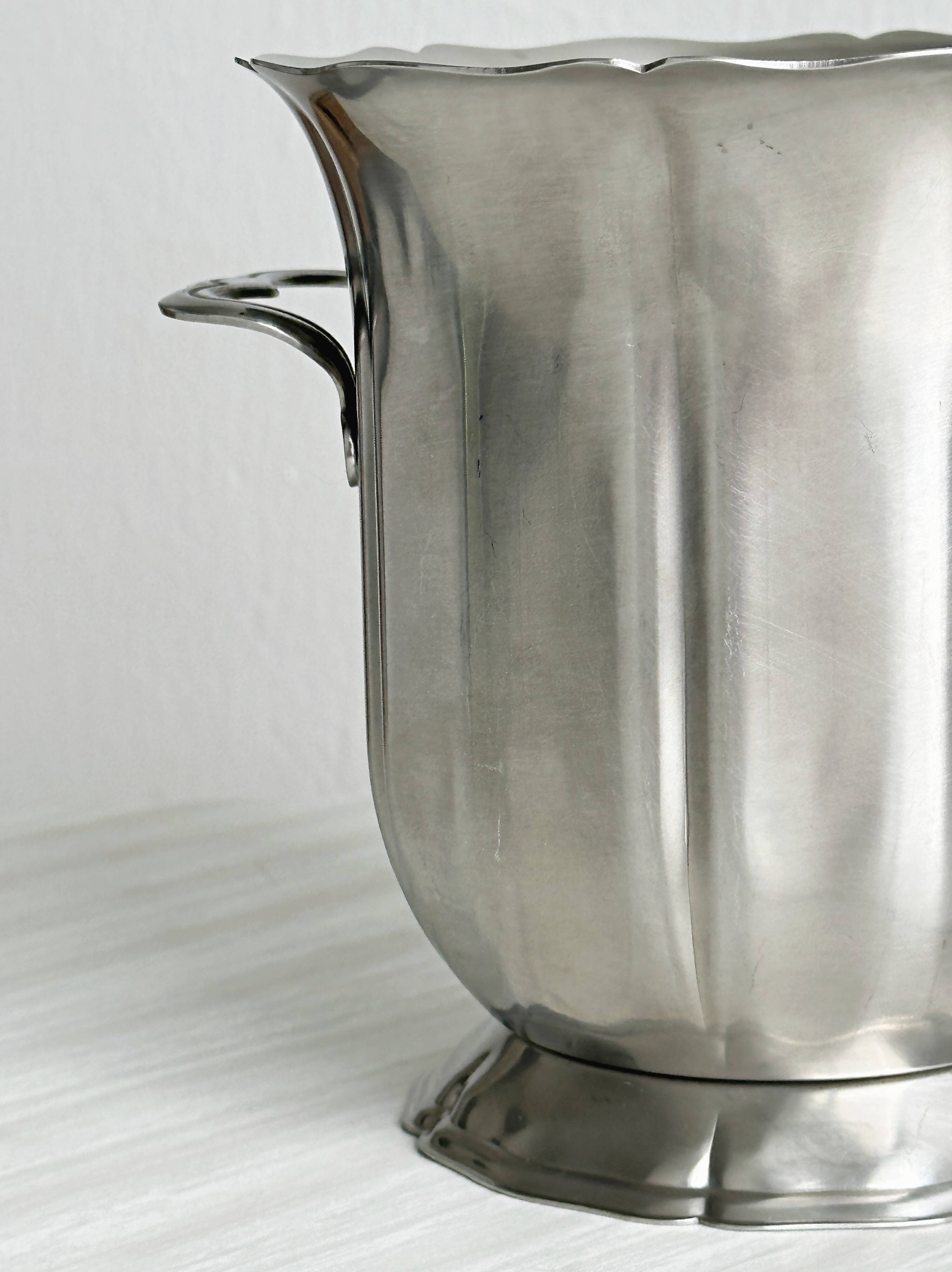 Vintage matte stainless steel ice bucket