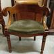 Empire-Charles X walnut office chair with a gondola backrest.