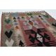 1970s Vintage Turkish Oushak Handmade Wool Cotton Green Runner Rug 107x175