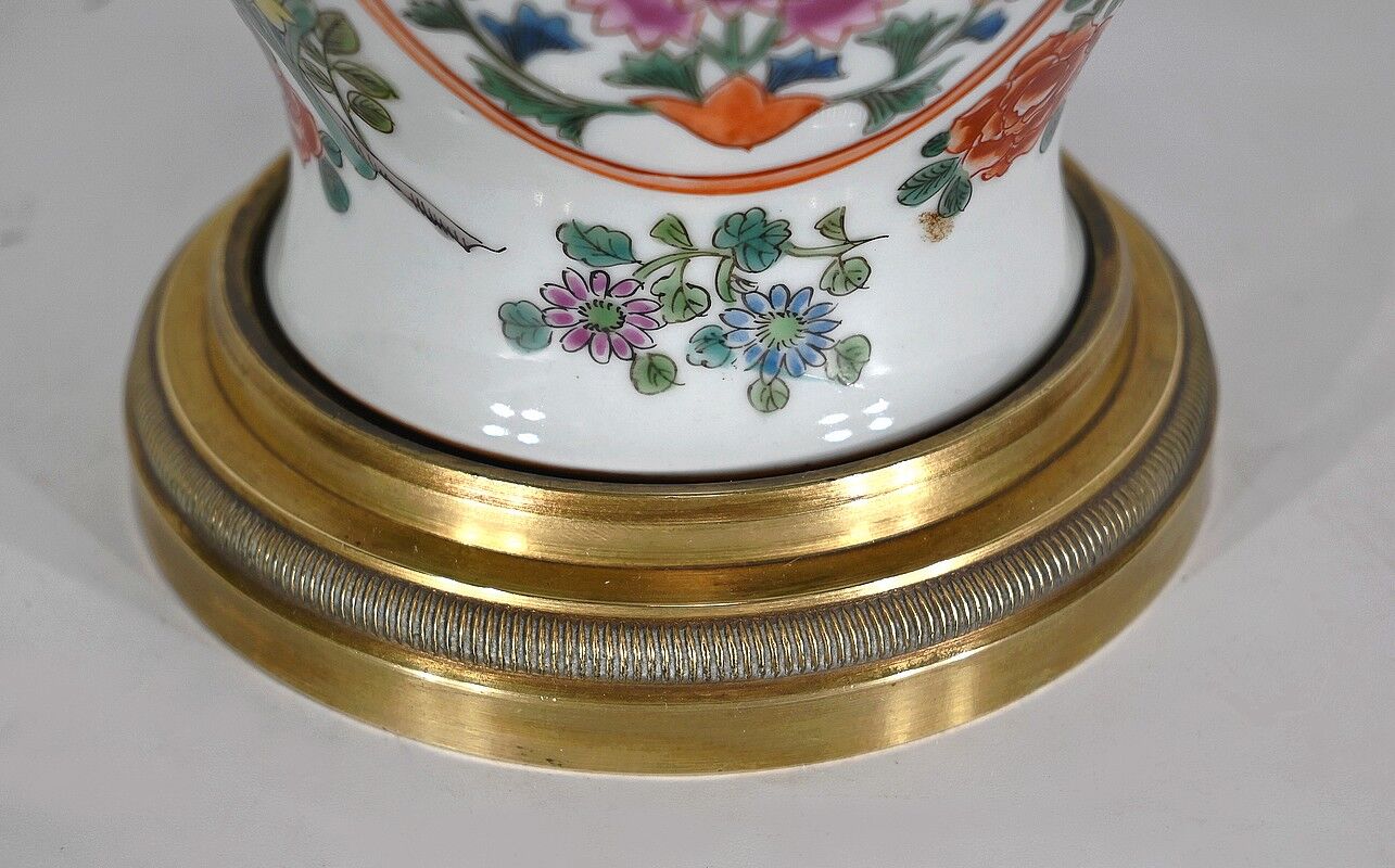 Porcelain lamp of china and brass – early twentieth century