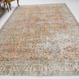 8x12 handmade orange foloral turkish rug 383x257cm