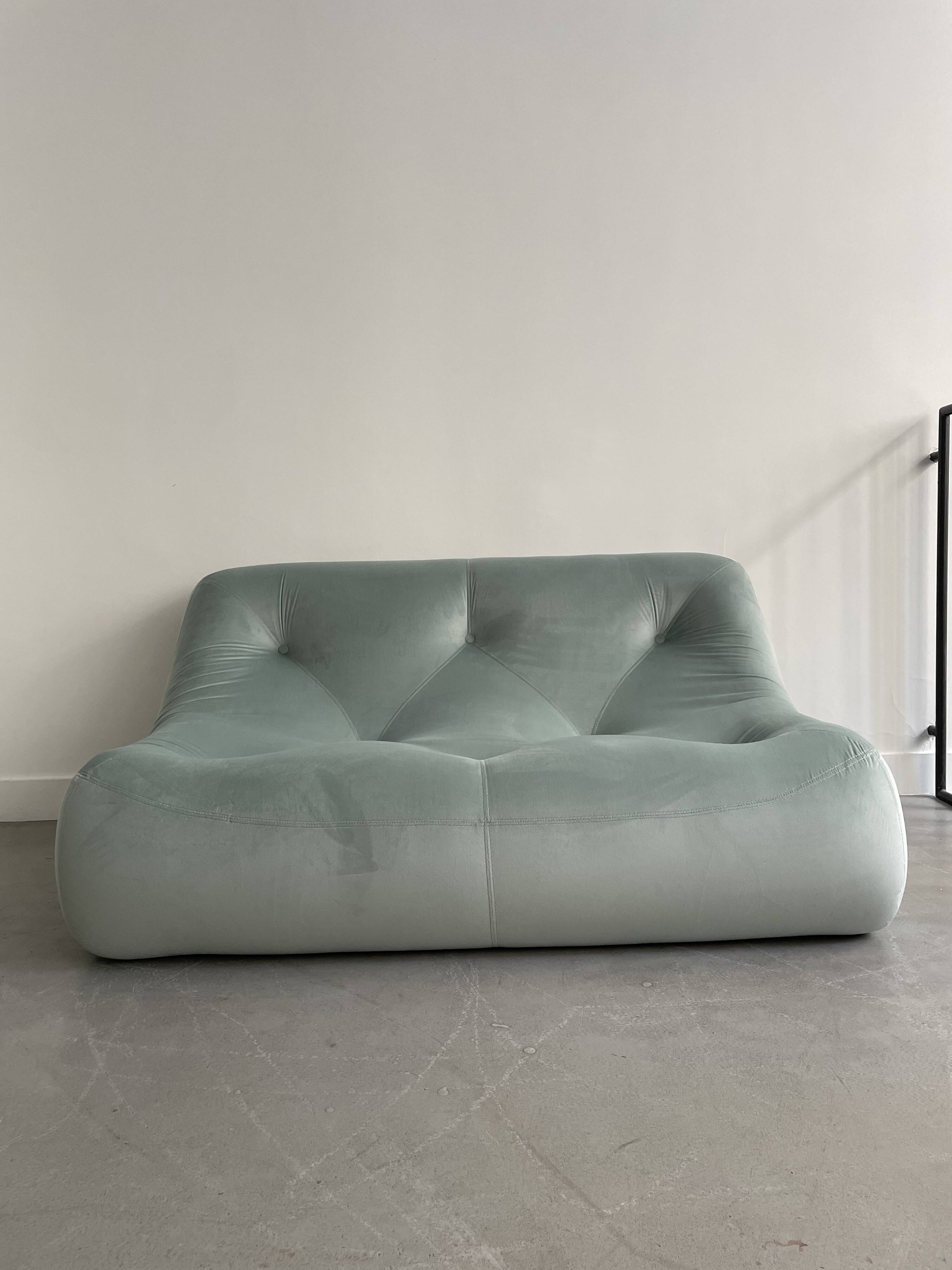 Kali green 2-seater sofa by Michel Ducaroy for Ligne Roset