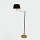 Reading Floor Lamp with Adjustable Arm in Gold Brass. French Work. Vers