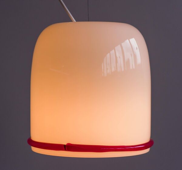 Suspension en verre Ettore Sottsass pour Vistosi, Italie, années 1970