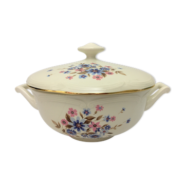 Soupière « Gien » avec motifs de fleurs printanières