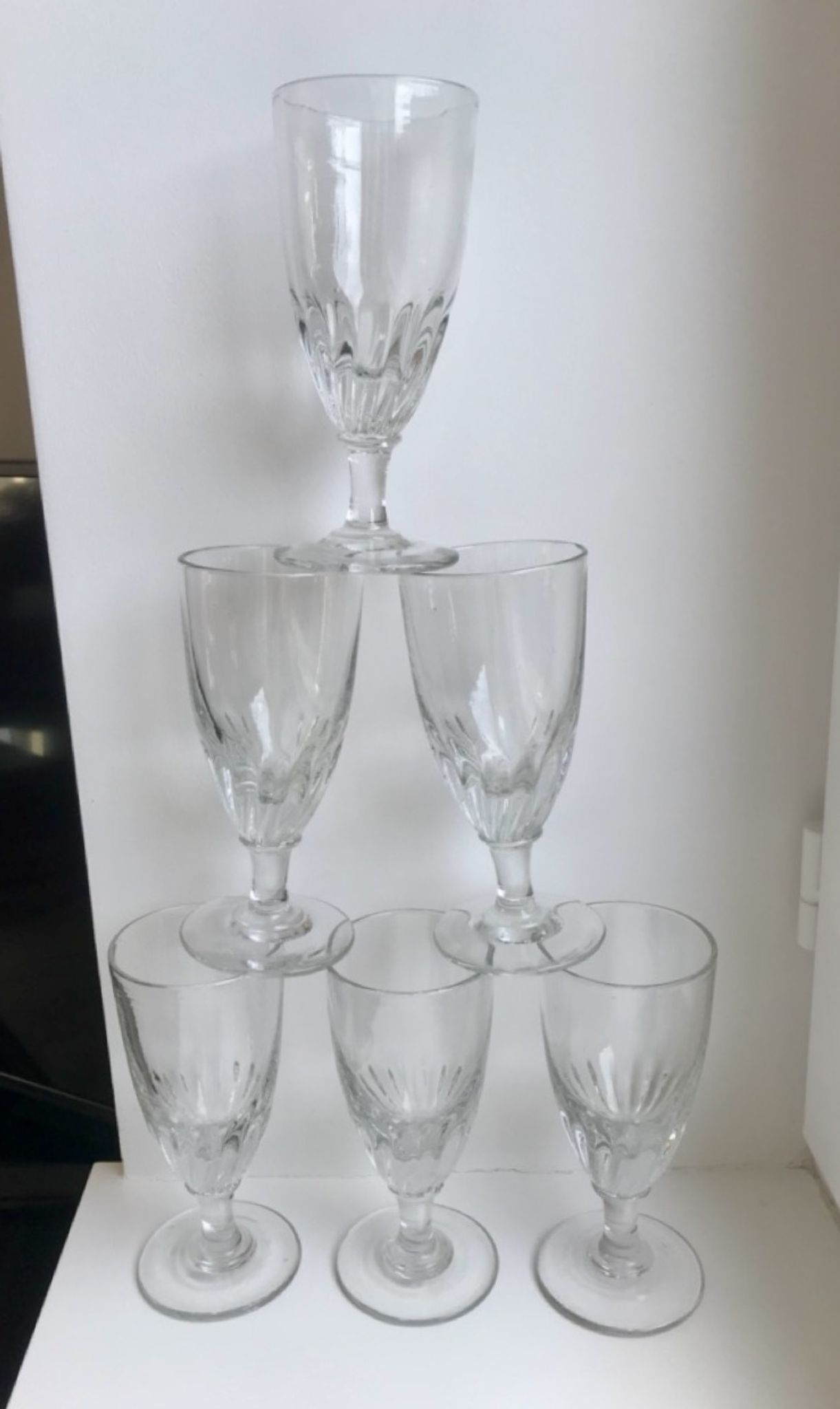 Lot de 6 verres à vin / absinthe xxème