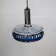 Vintage Chrome & Blue Pendant Lamp - 1970s Massive Belgium Lighting