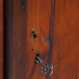 Antique Cabinet in Red/Brown with 2 Doors and a Drawer with Working Lock