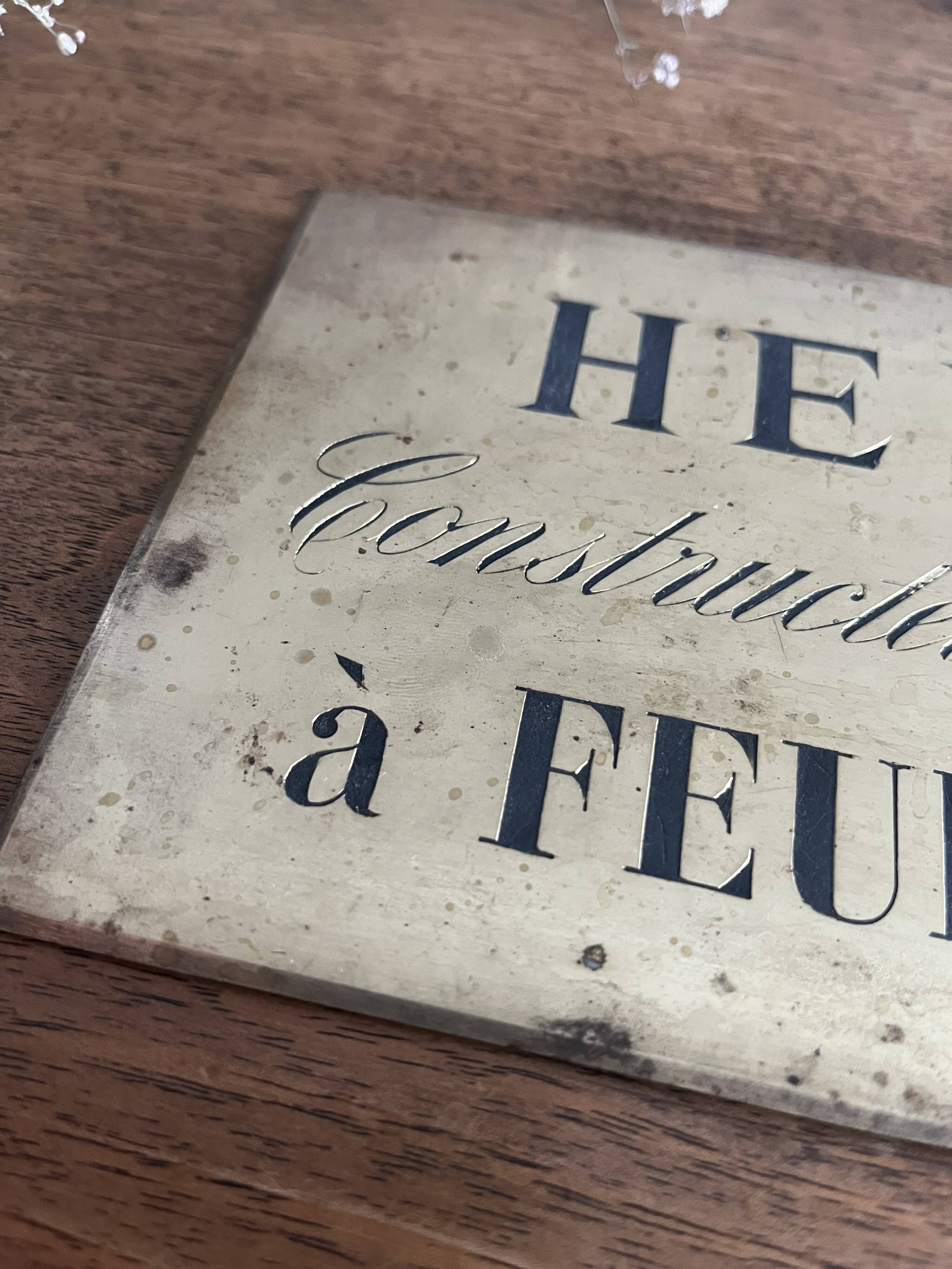 Plaque de métier en laiton - Constructeur