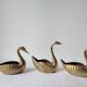 Trio of zoomorphic brass swan empty pockets