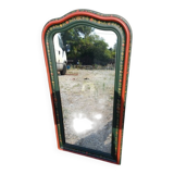 Painted wooden mirror with Savoyard decor