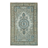 Overdyed Wool Vintage Handmade Carved Rug 170 cm x 297 cm