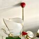 1960s red and gold 4-light chandelier