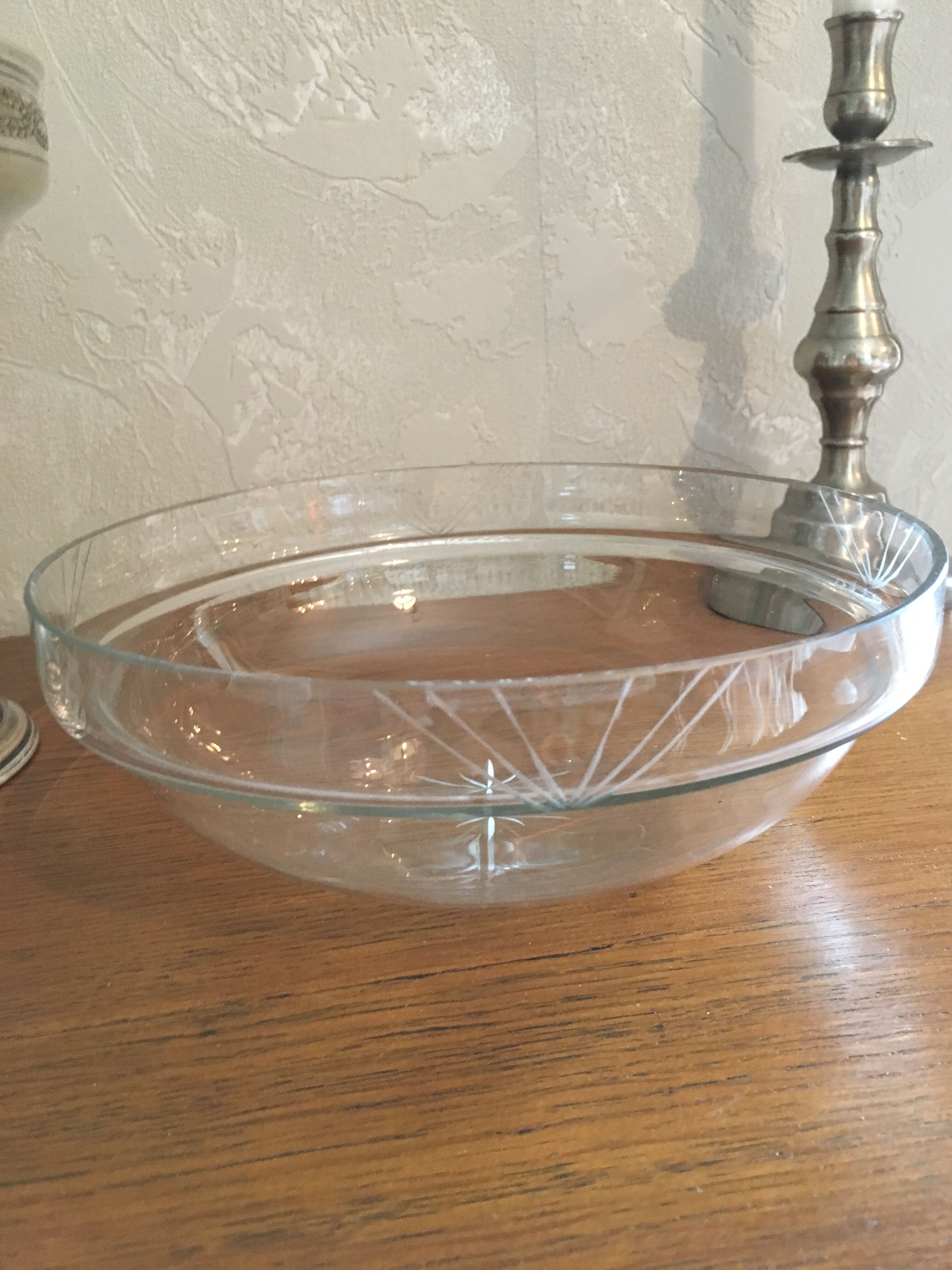 Old metal and glass compotier