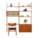 Preben Sorensen two bay teak wall unit, PS systems Randers, Denmark, 1960s