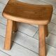 Vintage solid elm stool from the 70s