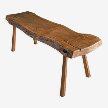 Banc ancien en bois brut
