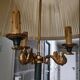 Lucien Gau Lampadaire Empire vert laqué à trois lumières