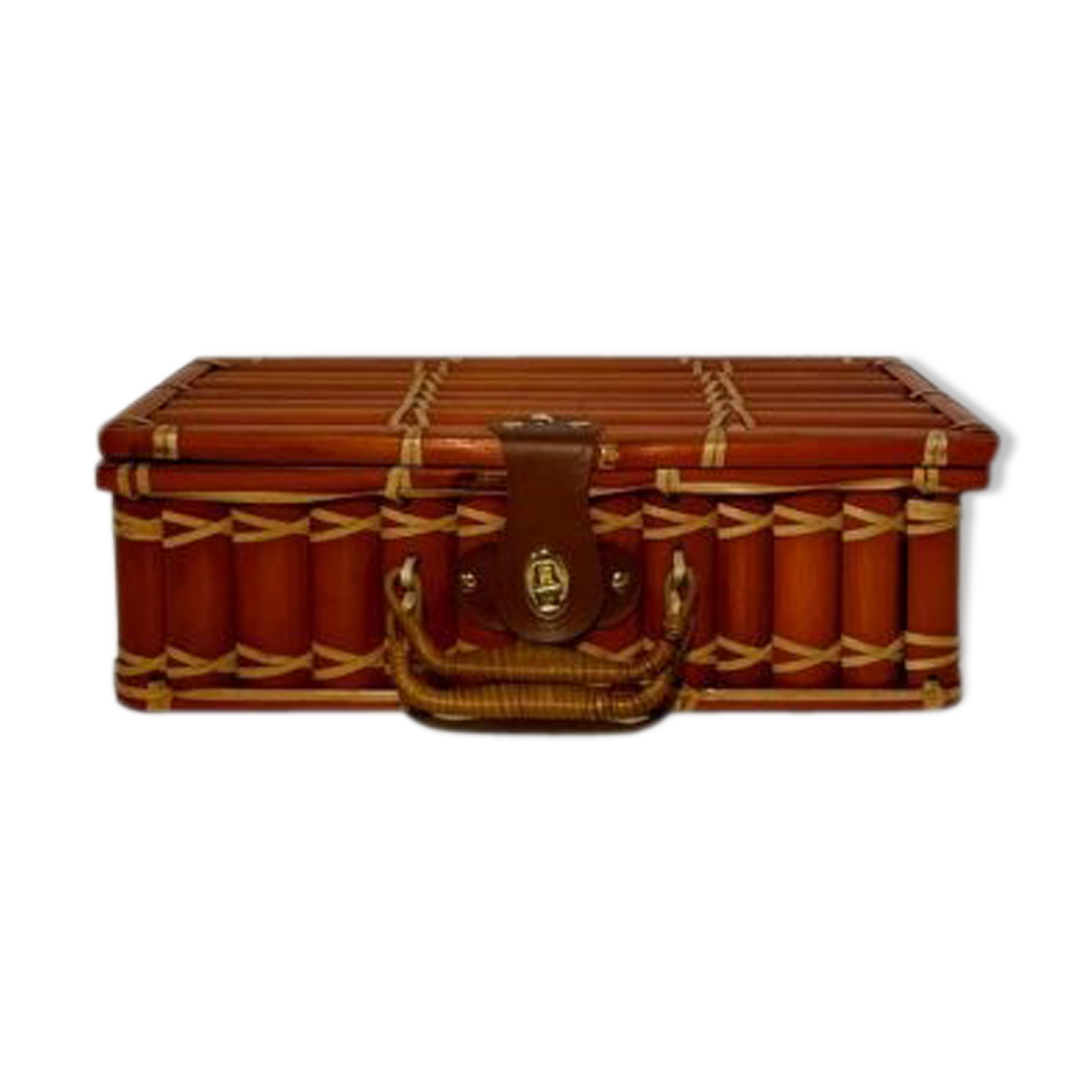 Case box bamboo and wicker