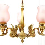 3-branched chandelier in gilded bronze.