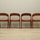 Set of four teak chairs, Danish design, 1970s, manufacture: Korup Stolefabrik