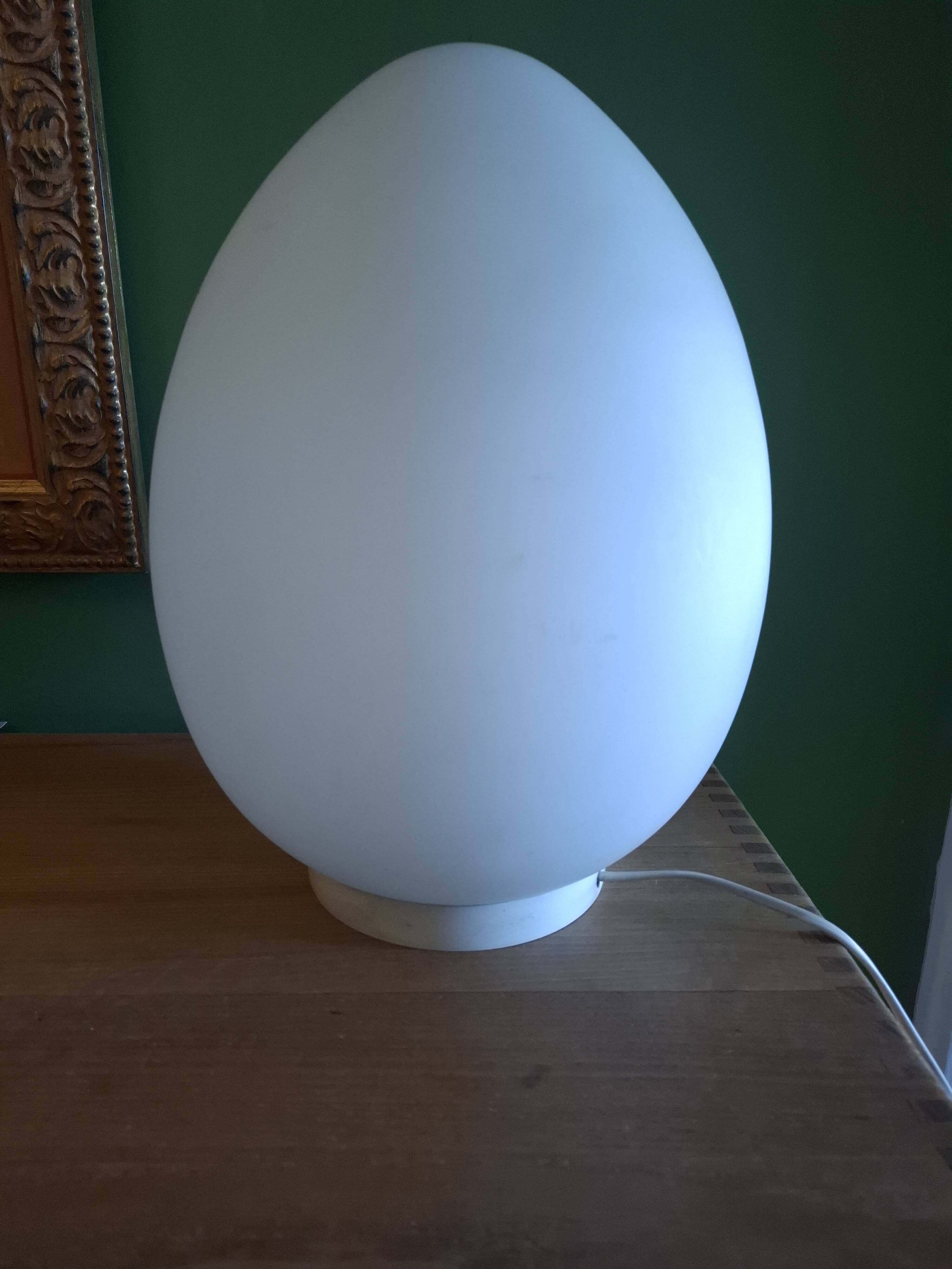 Vintage glass egg lamp