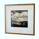 Signed painting by Lukas PFAFF (1901-1963) – Engraving, landscape of the Black Forest, 1950