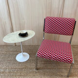 Chrome armchair with ceramic fabric