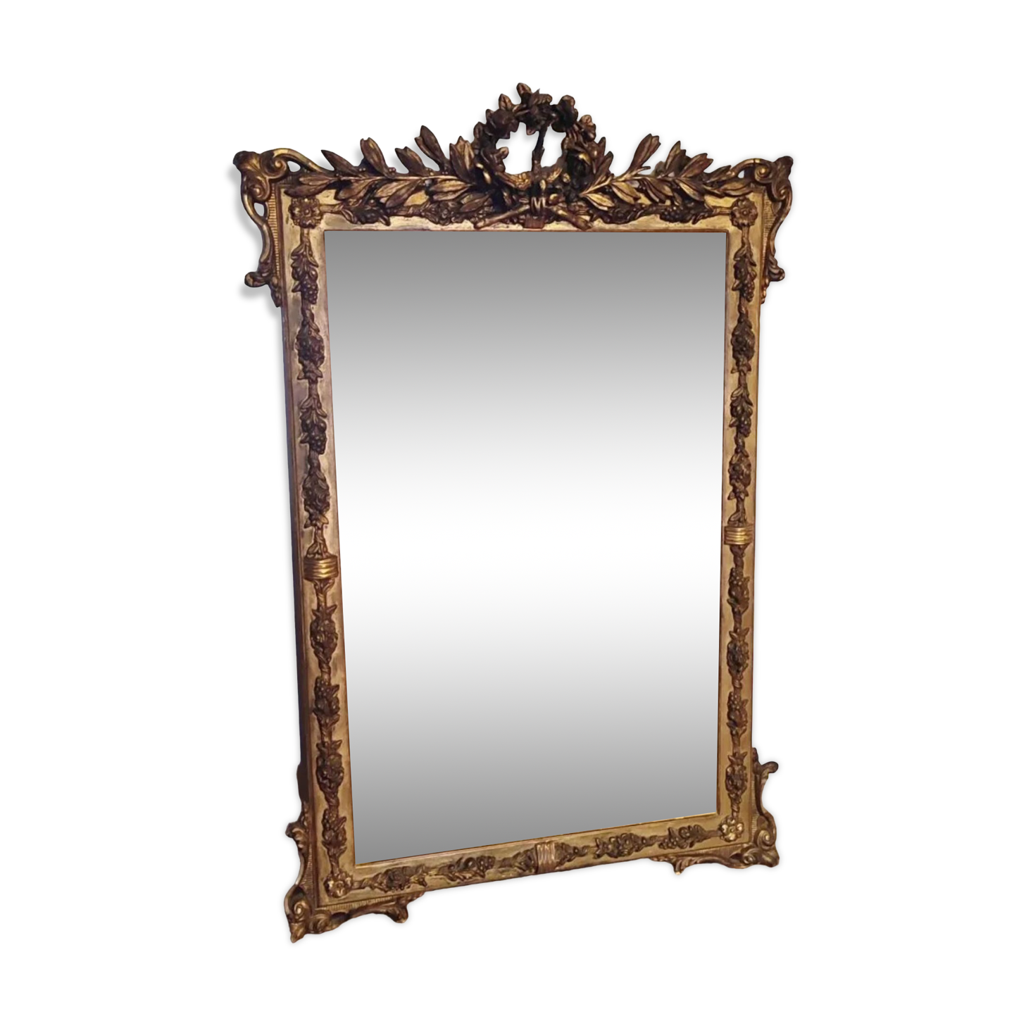 Napoleon III era mirror gilded with gold leaf