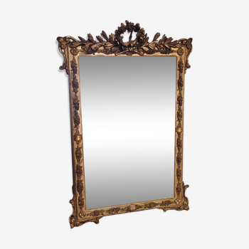 Napoleon III era mirror gilded with gold leaf