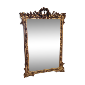 Napoleon III era mirror gilded with gold leaf